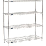 Nexel® 4 Shelf Chrome Wire Shelving Unit Starter 54W X 18D X 63H