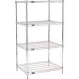 Nexel® 4 Shelf Chrome Wire Shelving Unit Starter 30W X 24D X 63H
