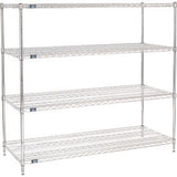 Nexel® 4 Shelf Chrome Wire Shelving Unit Starter 72W X 24D X 63H