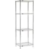 Nexel® 4 Shelf Chrome Wire Shelving Unit Starter 30W X 18D X 86H