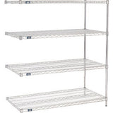 Nexel® 4 Shelf Stainless Steel Wire Shelving Unit Add On 72W X 21D X 54H