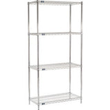 Nexel® 4 Shelf Chrome Wire Shelving Unit Starter 42W X 18D X 74H