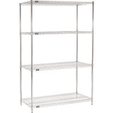 Nexel® 4 Shelf Chrome Wire Shelving Unit Starter 54W X 24D X 74H