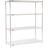 Nexel® 4 Shelf Chrome Wire Shelving Unit Starter 60W X 24D X 74H