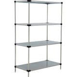 Nexel® 4 Shelf Galvanized Steel Solid Shelving Unit Starter 24W X 18D X 86H