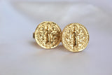 St. Benedict Cufflinks in Gold Vermeil