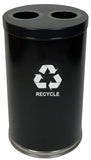 18Rtbk-2H-Vv Ergode Emoti-Can | Dual Opening Recycling Container With Lift-Off Lid, Stainless Steel Bottom Band, 2 Half-Moon Lin