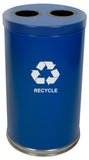 18Rtbl-2H-Vv Ergode Emoti-Can | Dual Opening Recycling Container With Lift-Off Lid, Stainless Steel Bottom Band, 2 Half-Moon Lin