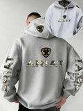 Ariat Letter Print Hooded Sweatshirt – Western Style Graphic Pullover, Rugged Outdoor Country Hoodie, Unisex Casual Apparel