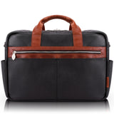 U Series | SOUTHPORT | 17 Leather, TwoTone, DualCompartment, Laptop & Tablet Briefcase Black