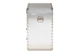 Baxton Studio Serge French Industrial Silver Metal 2-Drawer Accent Storage Cabinet