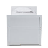 Baxton Studio Mirza Modern And Contemporary White Finished Wood 5-Drawer Twin Size Storage Bed With Pull-Out Desk