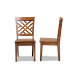 Baxton Studio Caron Modern And Contemporary Transitional Walnut Brown Finished Wood 2-Piece Dining Chair Set