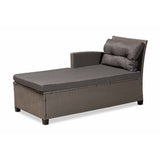 Baxton Studio Darian Modern And Contemporary Grey Fabric Upholstered And Grey Synthetic Rattan 4-Piece Patio Set
