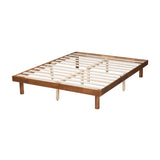 Baxton Studio Winston Mid-Century Modern Walnut Brown Finished Wood Full Size Platform Bed Frame