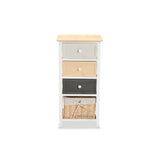 Baxton Studio Adonis Mid-Century Modern Transitional Multi-Colored Wood 3-Drawer Storage Unit With Basket