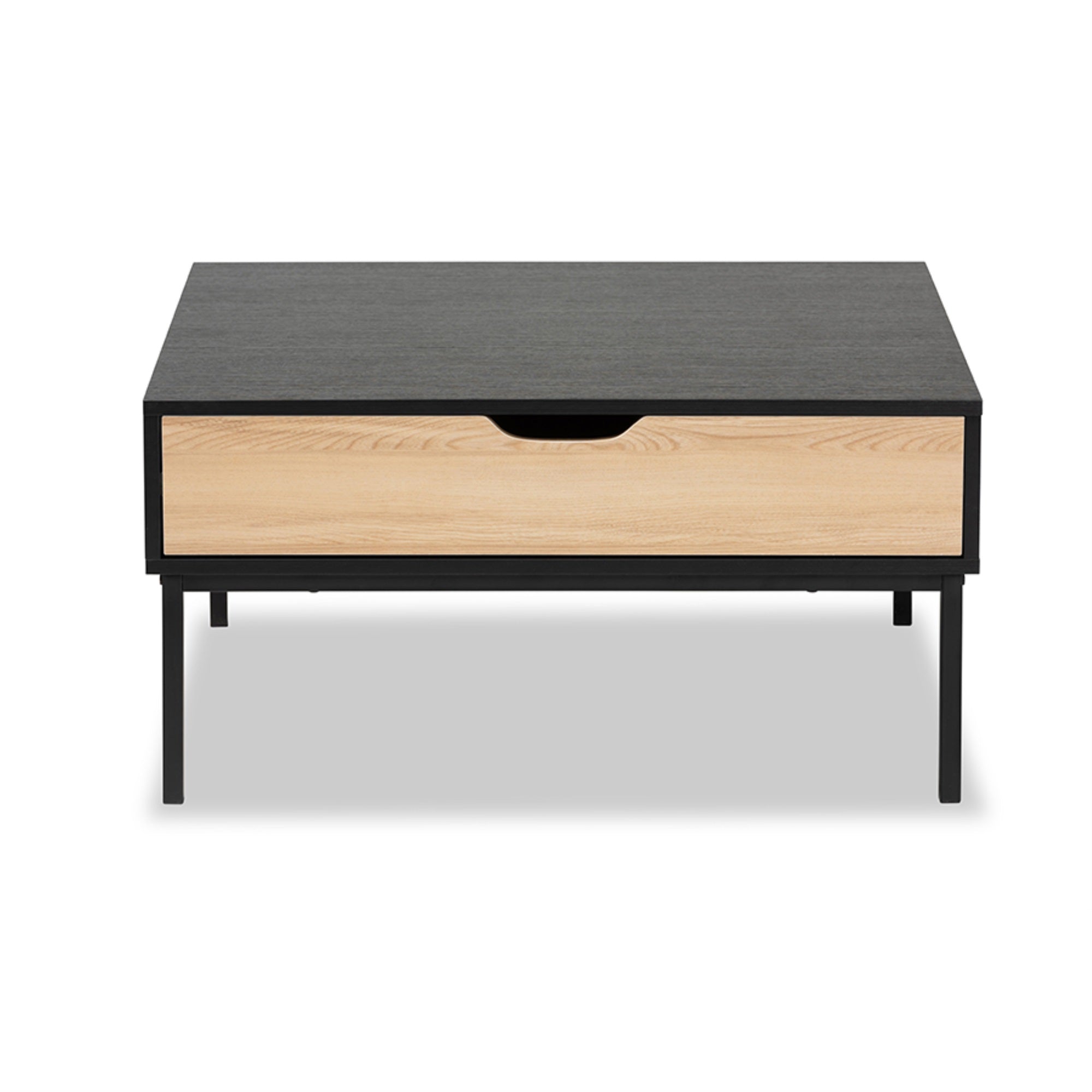 Baxton Studio Haben Modern And Contemporary Two-Tone Oak Brown And Black Finished Wood Coffee Table