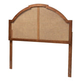 Baxton Studio Madeline Classic And Traditional Ash Walnut Finished Wood Queen Size Headboard With Rattan