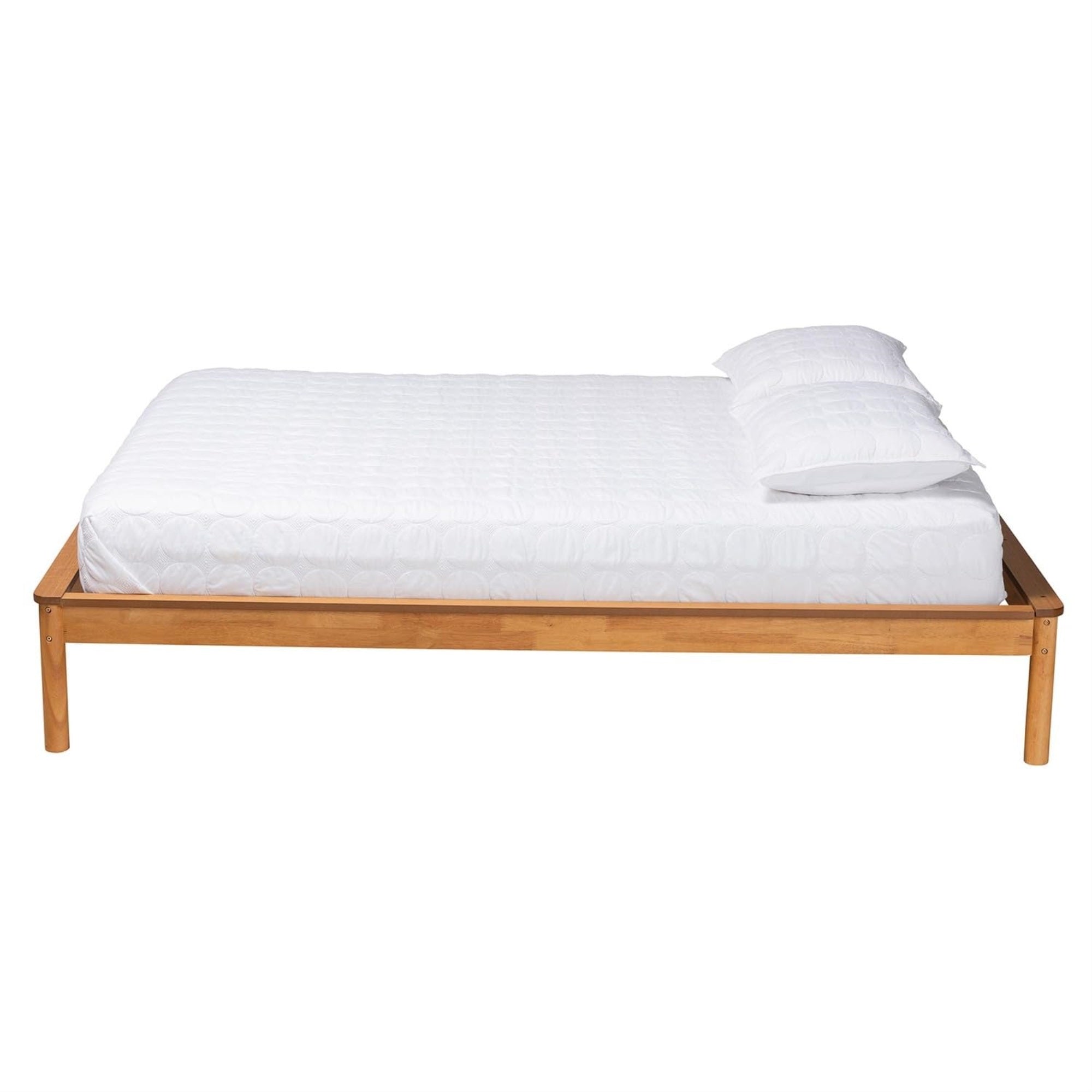 Baxton Studio Efren Mid-Century Modern Honey Oak Finished Wood King Size Bed Frame