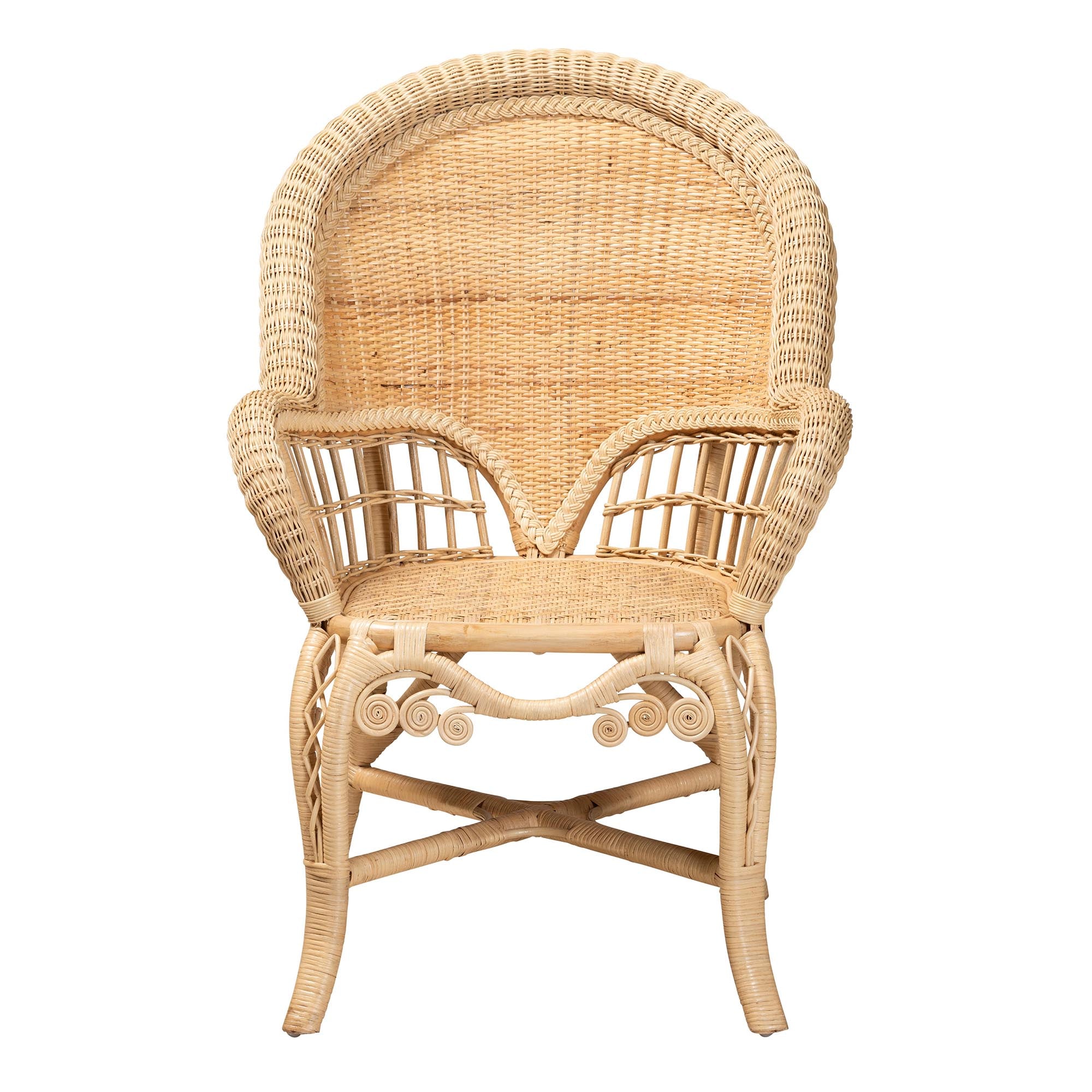 Bali & Pari Ratu Modern Bohemian Natural Brown Rattan Accent Chair