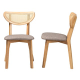Baxton Studio Dannell Mid-Century Modern Grey Fabric And Natural Oak Finished Wood Dining Chair