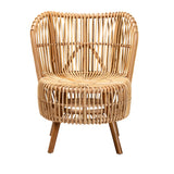 Bali & Pari Nagoya Modern Bohemian Natural Rattan Wide Seat Lounge Chair
