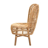 Bali & Pari Nagoya Modern Bohemian Natural Rattan Tall Lounge Chair