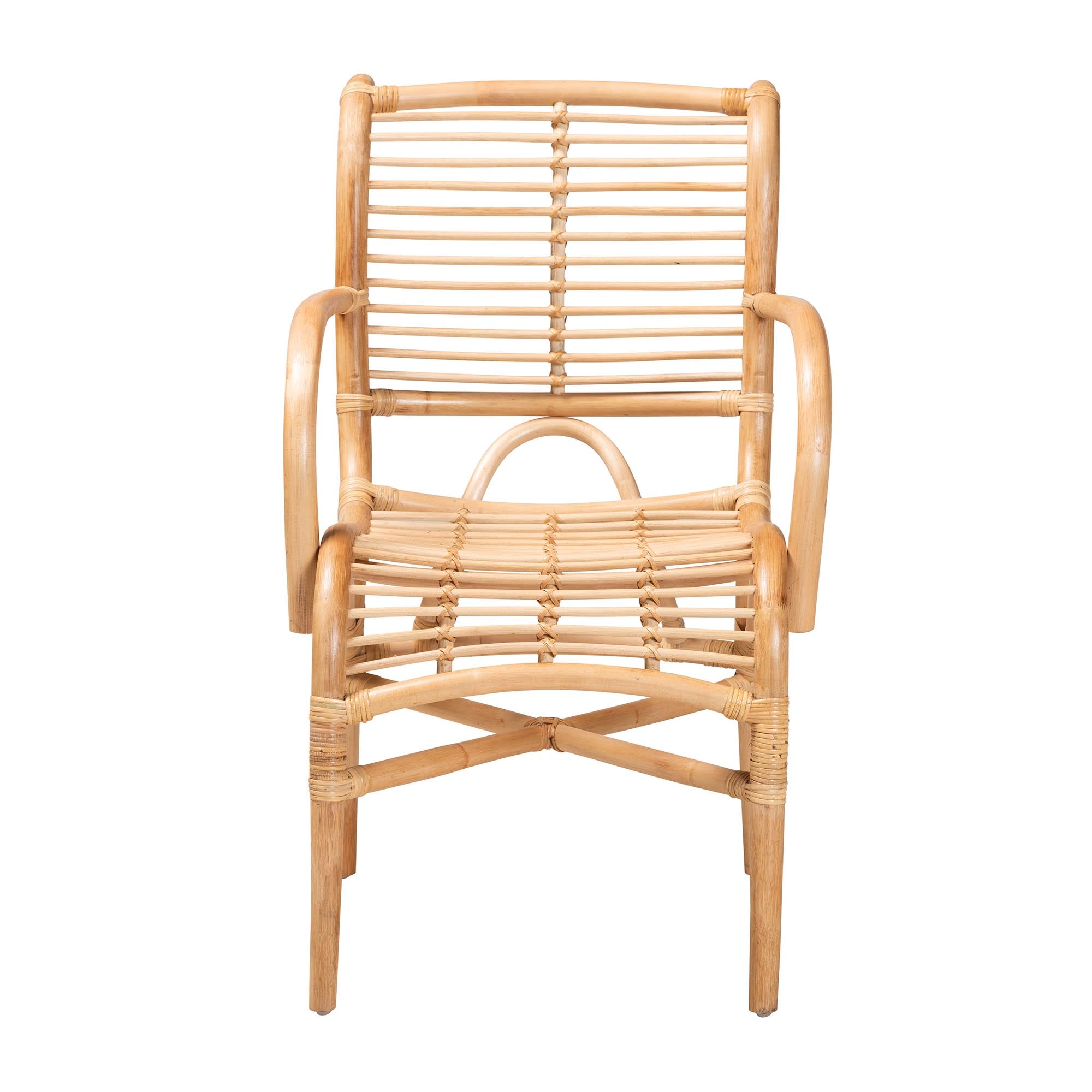 Bali & Pari Seminyak Modern Bohemian Natural Rattan Lounge Chair