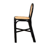 Bali & Pari Ayana Mid-Century Modern Two-Tone Black And Natural Brown Rattan Counter Stool