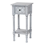 Baxton Studio Gellert Classic And Traditional Grey Finished Wood 1-Drawer End Table