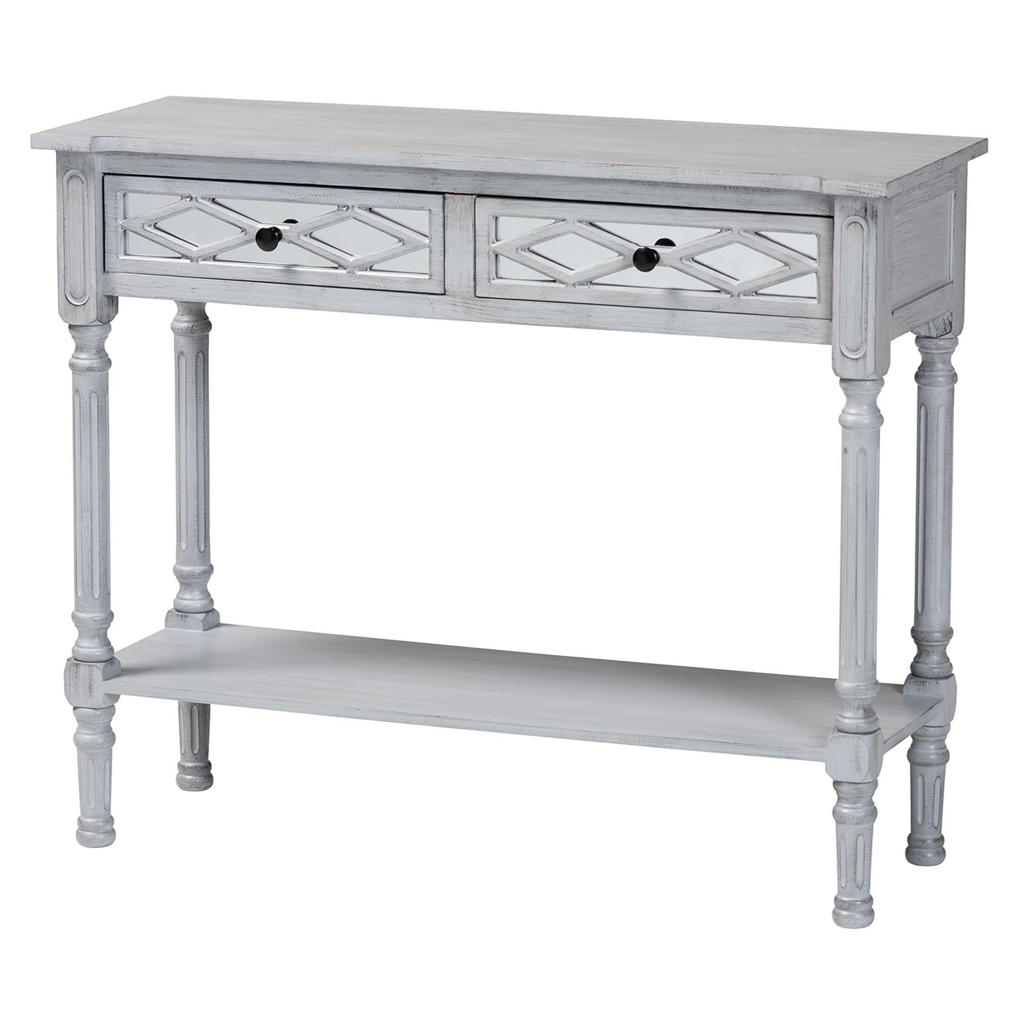 Baxton Studio Gellert Classic And Traditional Grey Finished Wood 2-Drawer Console Table