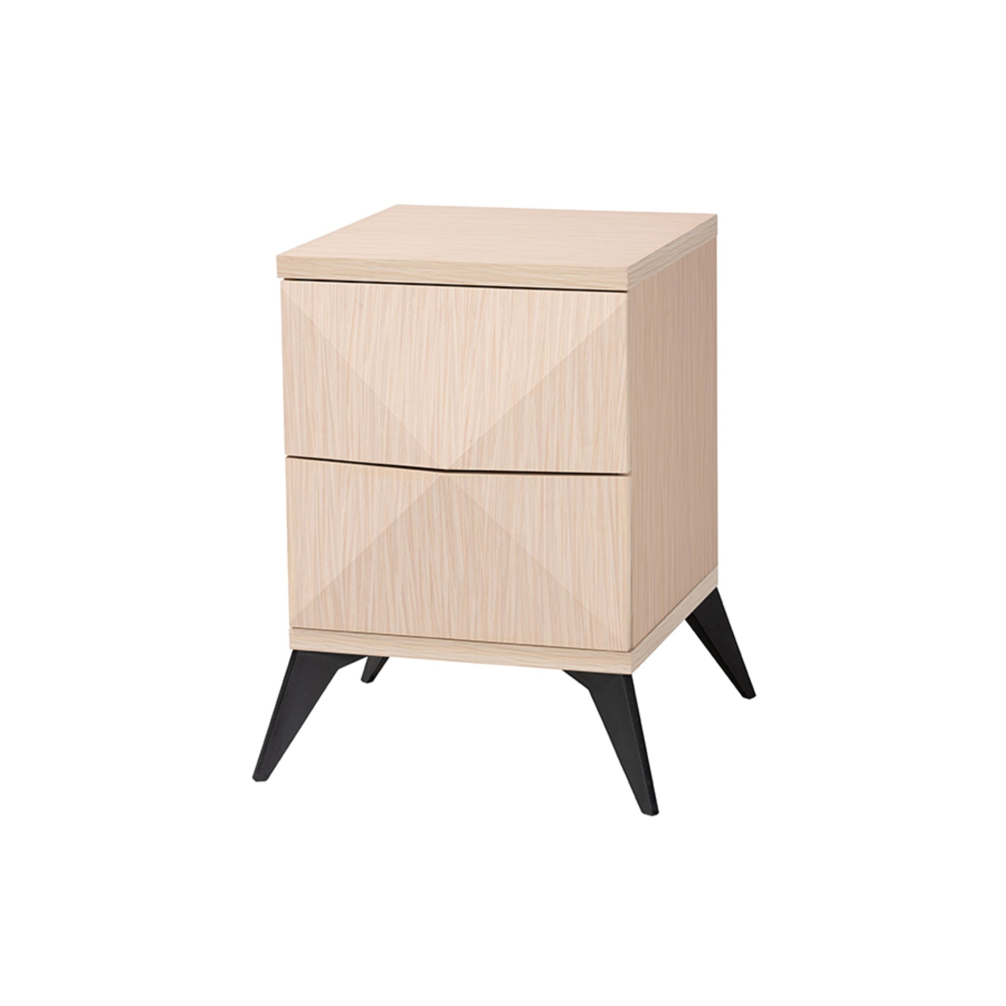 Baxton Studio Draper Mid-Century Modern Two-Tone Light Brown And Black Wood 2-Drawer Nightstand
