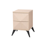 Baxton Studio Draper Mid-Century Modern Two-Tone Light Brown And Black Wood 2-Drawer Nightstand