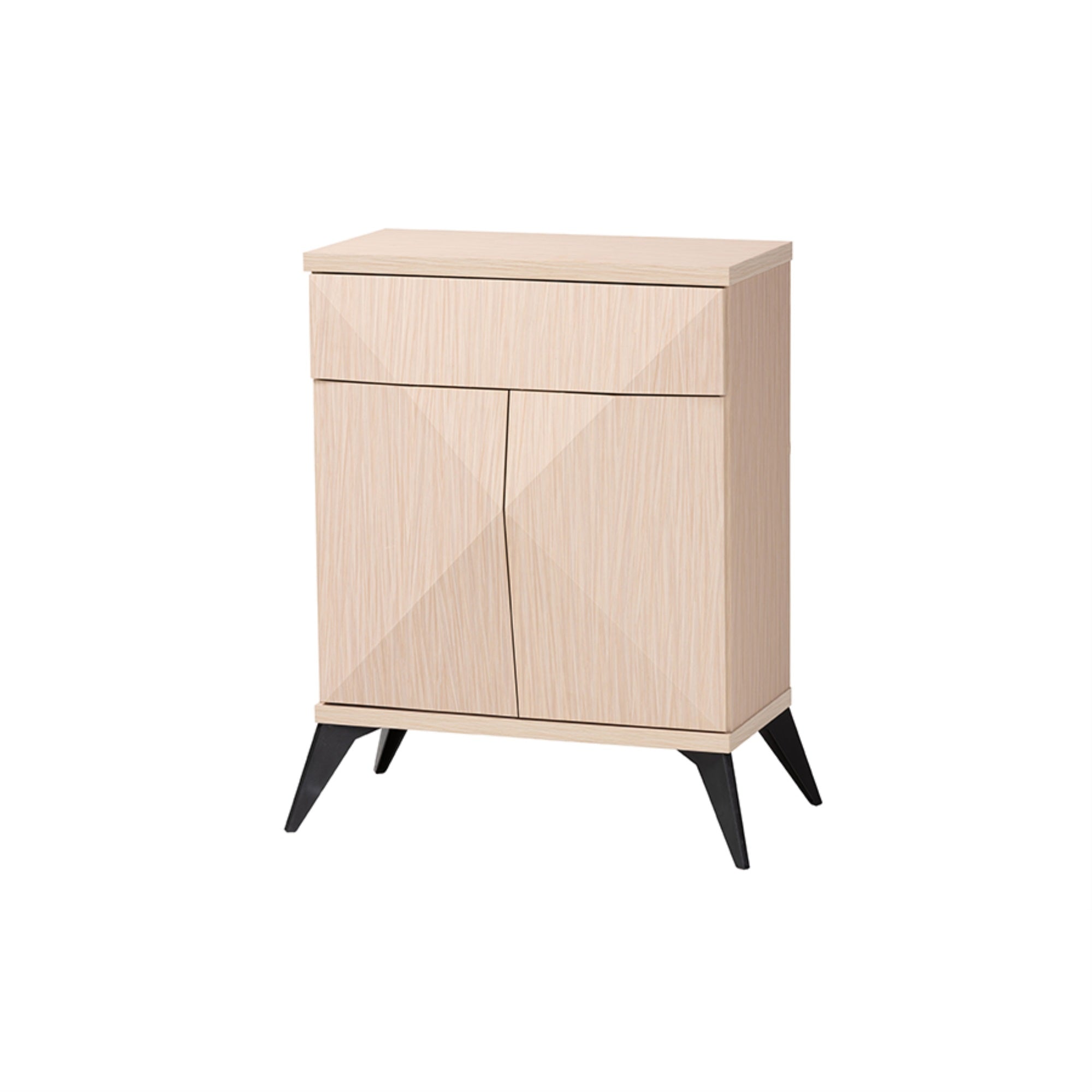 Baxton Studio Draper Mid-Century Modern Two-Tone Light Brown And Black Wood 2-Door Sideboard Buffet