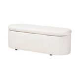 Baxton Studio Lavina Modern White Teddy-Bear Fabric Storage Bench