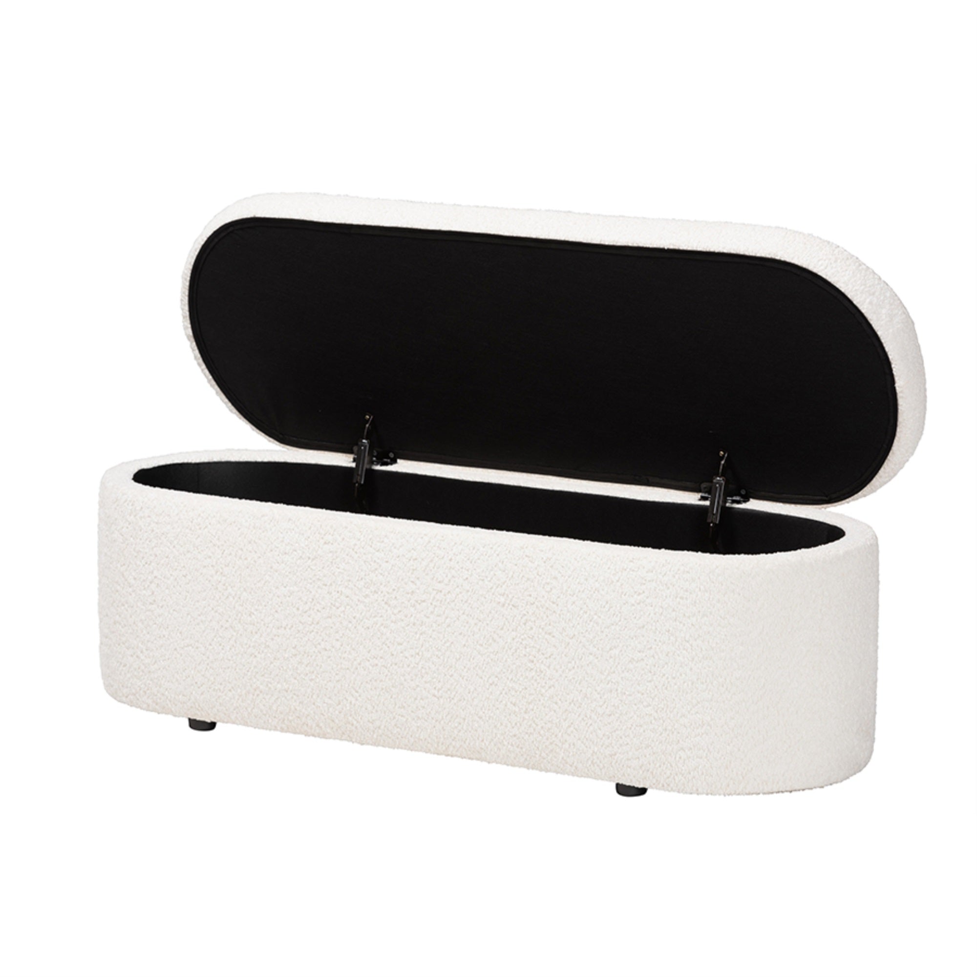 Baxton Studio Lavina Modern White Teddy-Bear Fabric Storage Bench