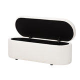 Baxton Studio Lavina Modern White Teddy-Bear Fabric Storage Bench