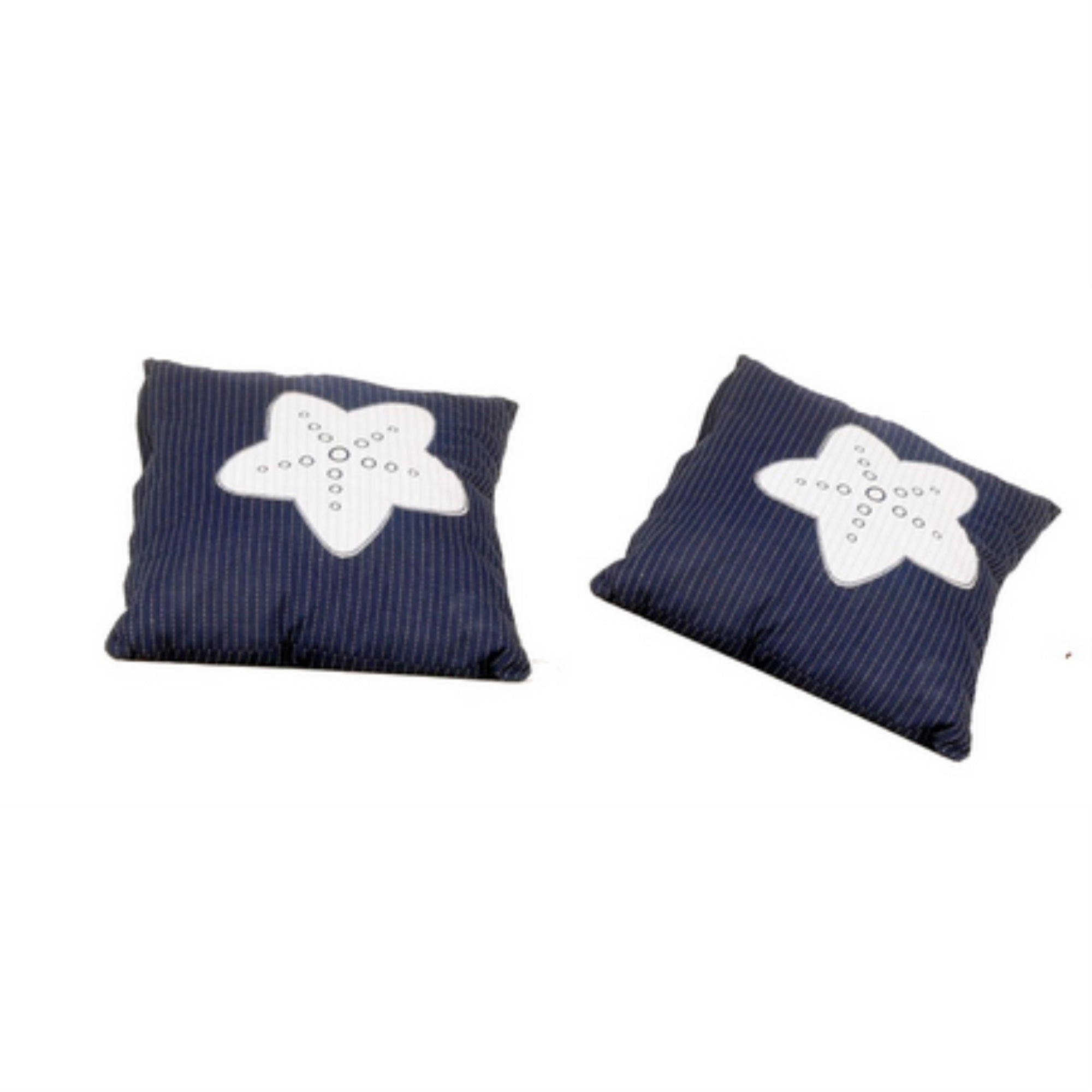 Anne Home - Set Of 2 Blue Pillows With A White Star