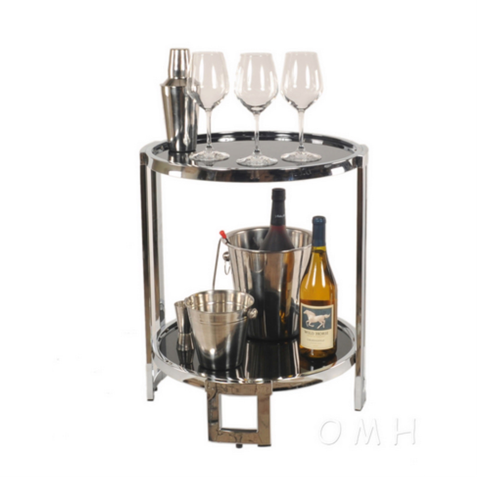Anne Home - Chrome-Framed Round End Table