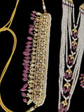 BR310 Bridal jadavi lacha , satlada in moissanite and emeralds ( SHIPS IN 5 WEEKS )
