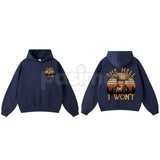 The Duke "The Hell I Won't" John Wayne Hoodie – Vintage Western Legend Pullover, Rugged Cowboy Graphic Apparel, Unisex