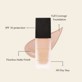 Full-Coverage Matte Foundation SPF 30 for Mature Skin – Non-Drying, Gluten-Free & Vegan