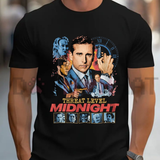 BLACK RABBIT "Threat Level Midnight" Retro Vintage T-Shirt - Oversized Black Office Graphic Tee