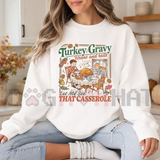 Turkey Gravy Beans And Rolls Thanksgiving Fleece Sweatshirt