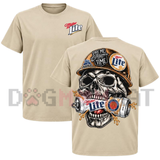 Retro Skull Pilsner Beer Hard Hat Graphic T-Shirt