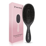 Eagle Fortress Deluxe Boar Bristle Hair Brush - Black