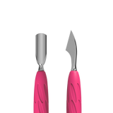 Manicure Pusher With Silicone Handle "Gummy" UNIQ 10 TYPE 3 (Narrow Rounded Pusher + Hatchet) -PQ-10/3- STALEKS