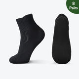 Wide Non-Binding Bamboo Crew Socks for Sensitive & Large Feet, Black