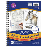 Ucreate AllinOne Art Journal, 9 x 12 Inches, White, 60 Sheets