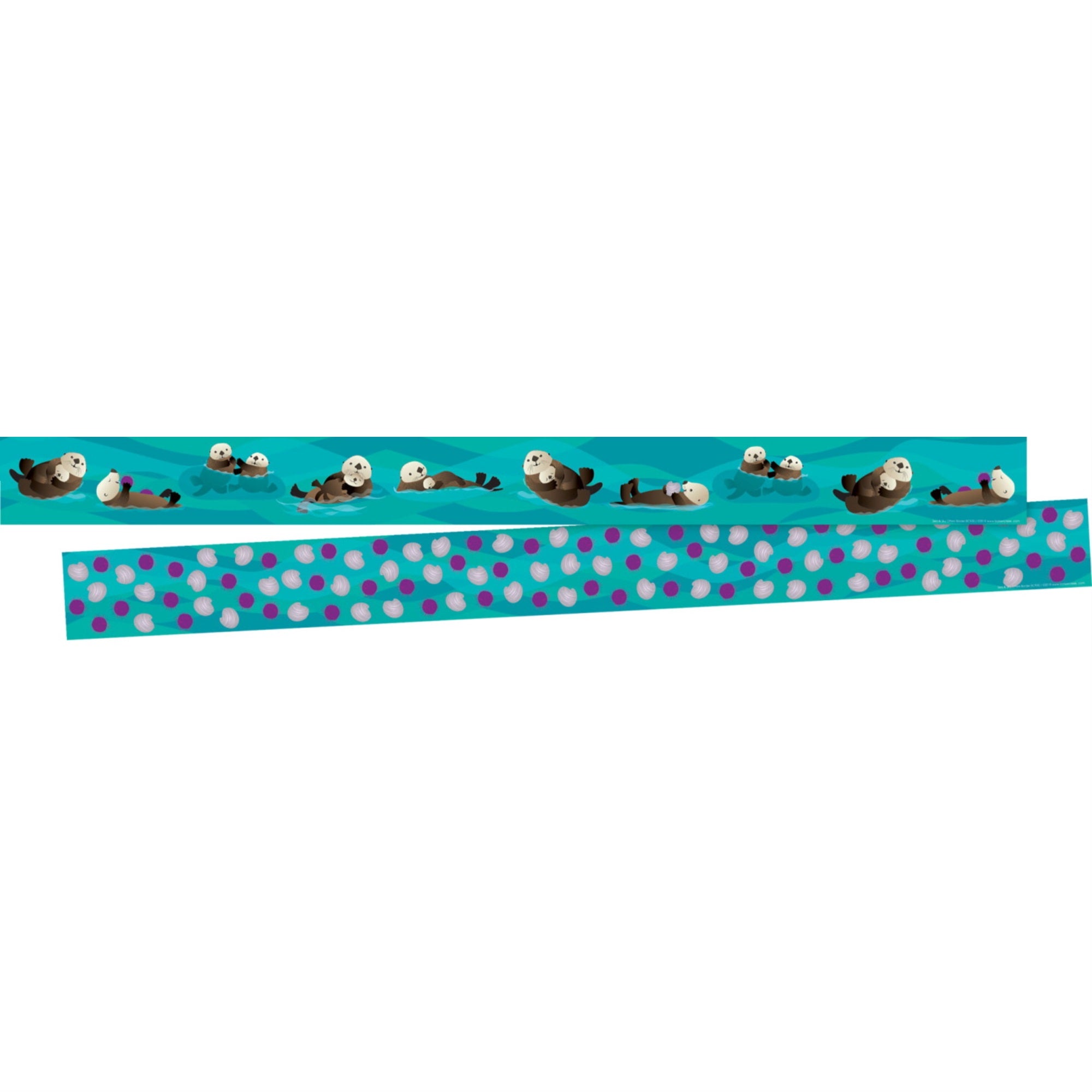 Barker Creek Sea And Sky Otters Double Sided Trimmer, 3 X 35 Inches, 12 Strips